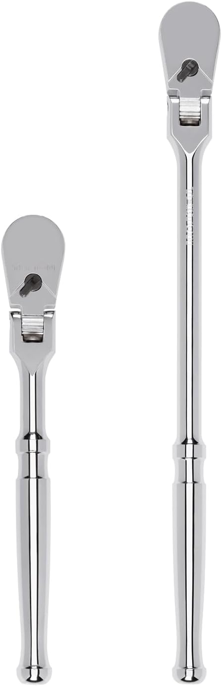 TEKTON 3/8 Inch Drive Flex Head Non-Quick-Release Ratchet Set, 2-Piece (8, 12 in.) | SRH91201
