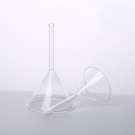 3Pcs Glass Funnel Set Filling Funnels Small Bottle Funnel Short Stem Glass Funnel Mini Funnel for Essential Oil, Spices, Liquid, 60mm 75mm 90mm