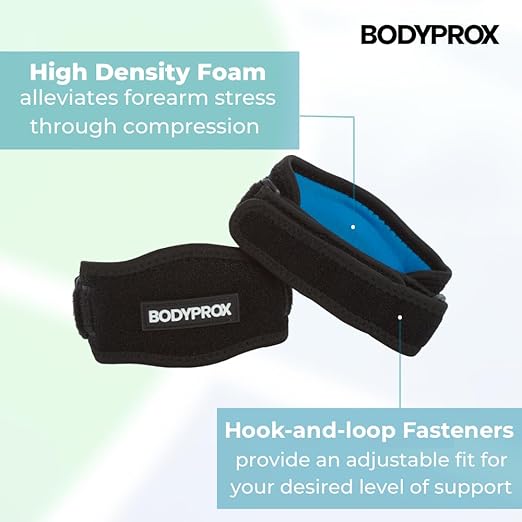Bodyprox Elbow Brace 2 Pack for Tennis & Golfer's Elbow Pain Relief