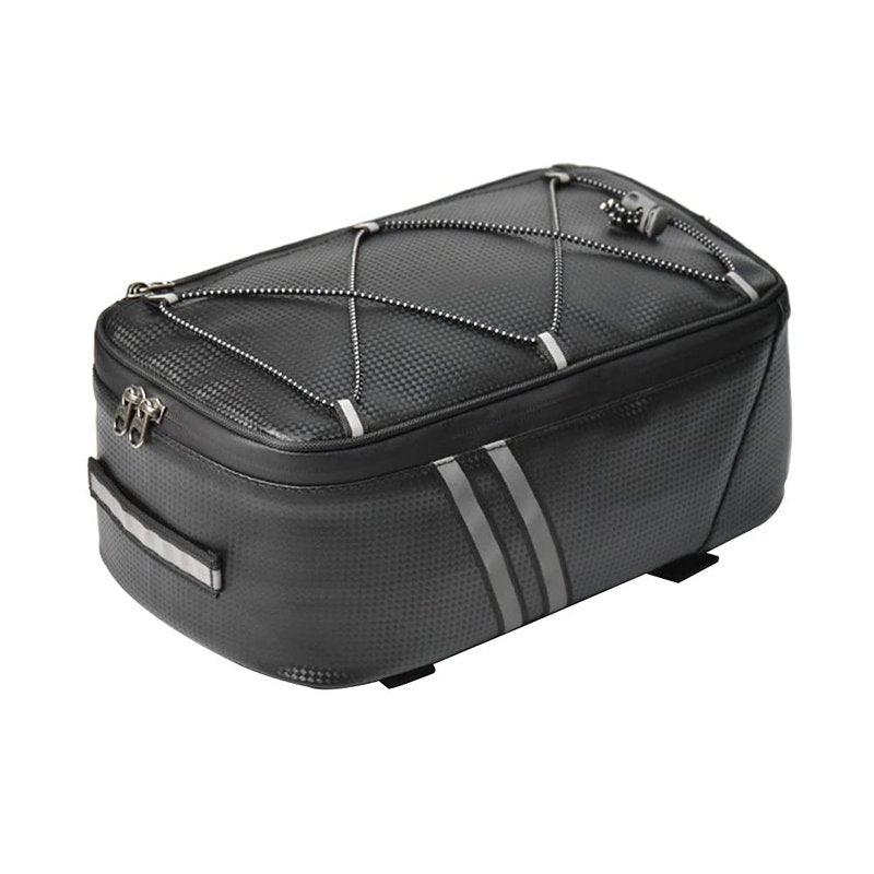 Tookie 8L Rear Carrier Luggage Bike Bag, Waterproof PU Leather Bicycle Rear Seat Cargo Bag Luggage Bike Bag Bicycle Saddle Bag with Rain Cover, Easy to Install