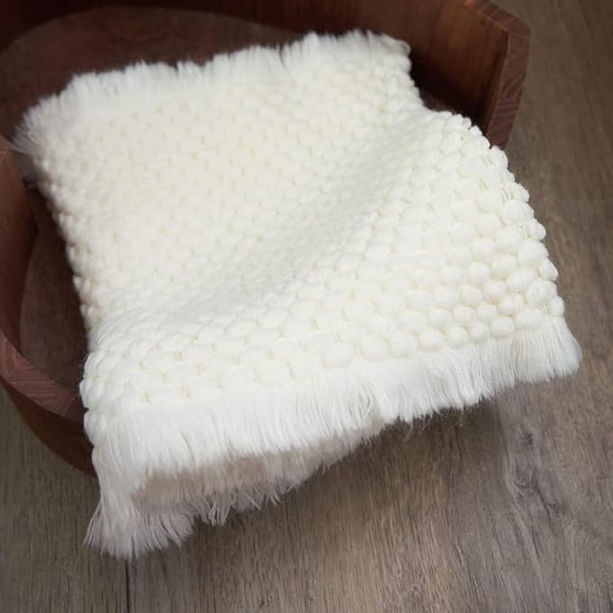 Zeroest Baby Photography Props Basket Braid Wool Wrap Newborn Photo Shoot
