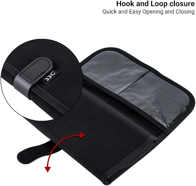 JJC 8 Pockets Lens Filter Case for Circular or Square Filters, Folding Filter