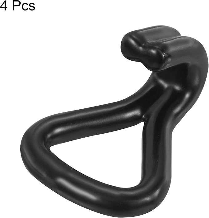 MECCANIXITY Ratchet Double J Strap Hook Load 1763 Lbs for 1" Tie Down Strap Webbing Car Truck Trailer Pack of 4 Zinc Color