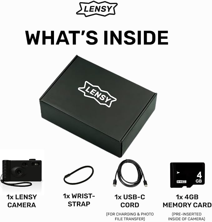LENSY Screen Free Digital Camera | Four Built in Filters | Rechargeable