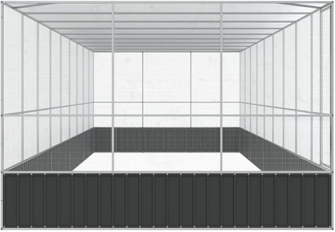 Steel Aviary with Extension, Large Bird Cage with Lockable Door, Aviary Spacious and Versatile Cage Ideal for Parakeets, Parrots, Lovebirds, Cockatiels, Pigeons, 366.9"x120.9"x83.5",-288