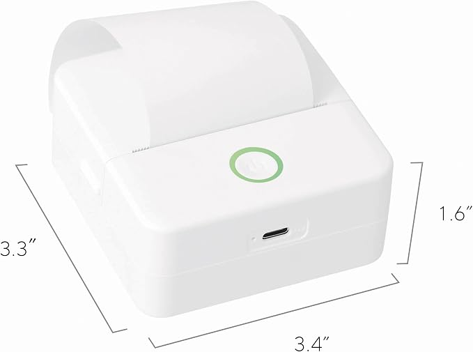Mini Portable Thermal Printer, Monochrome Label, Receipt and Image Printer