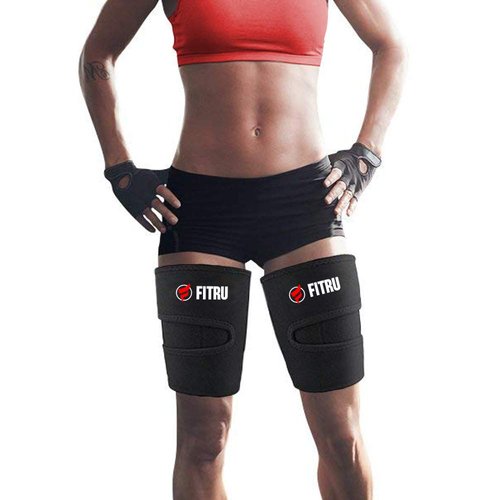 Fitru Premium Thigh Trimmers for Men & Women - Body Wrap Sauna Waist Trainer for Your Legs (Pink, L: 33" X 9")