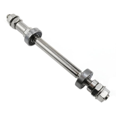 Meuey Lyot Rear Hub Axle Bike Axle Bicycle Axle 180mm/7.08inch Bicycle Multiple Speed Rear Hub Axle 3/8inch Sliver 26 tpi Hub Nut Washer Kit 1PCS
