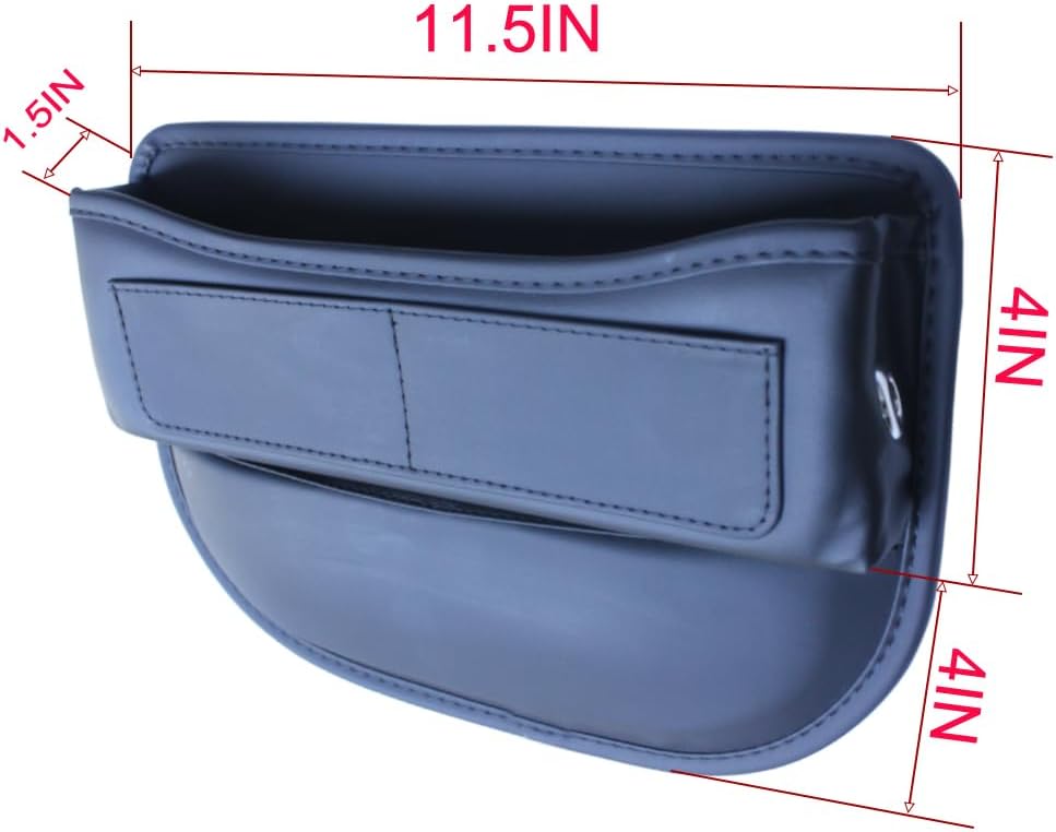 Seat Gap Organizer Car Seat Console Organizer Front Seat Side Storage Bag Center Console Side Pocket Car Seat Crevice Storage Seat Gap Filler Between Seat Storage Pouch（Black）