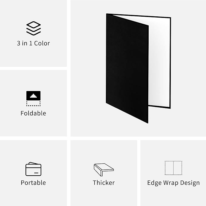 Meking 12" x 8" Light Reflector, 3 in 1 Photography Reflector Cardboard