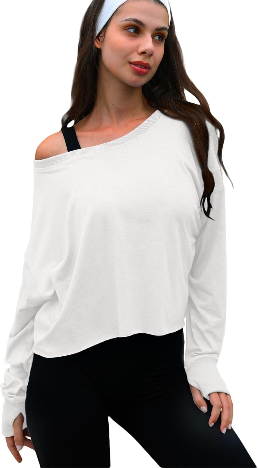 UNIANKIYA Open Back Workout Tops for Women - Long Sleeve Cropped Athletic Gym & Yoga Shirts