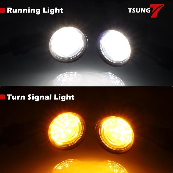 TSUNG Universal Motorcycle SMD LED Turn Signals 12V Brake Tail Lights Running