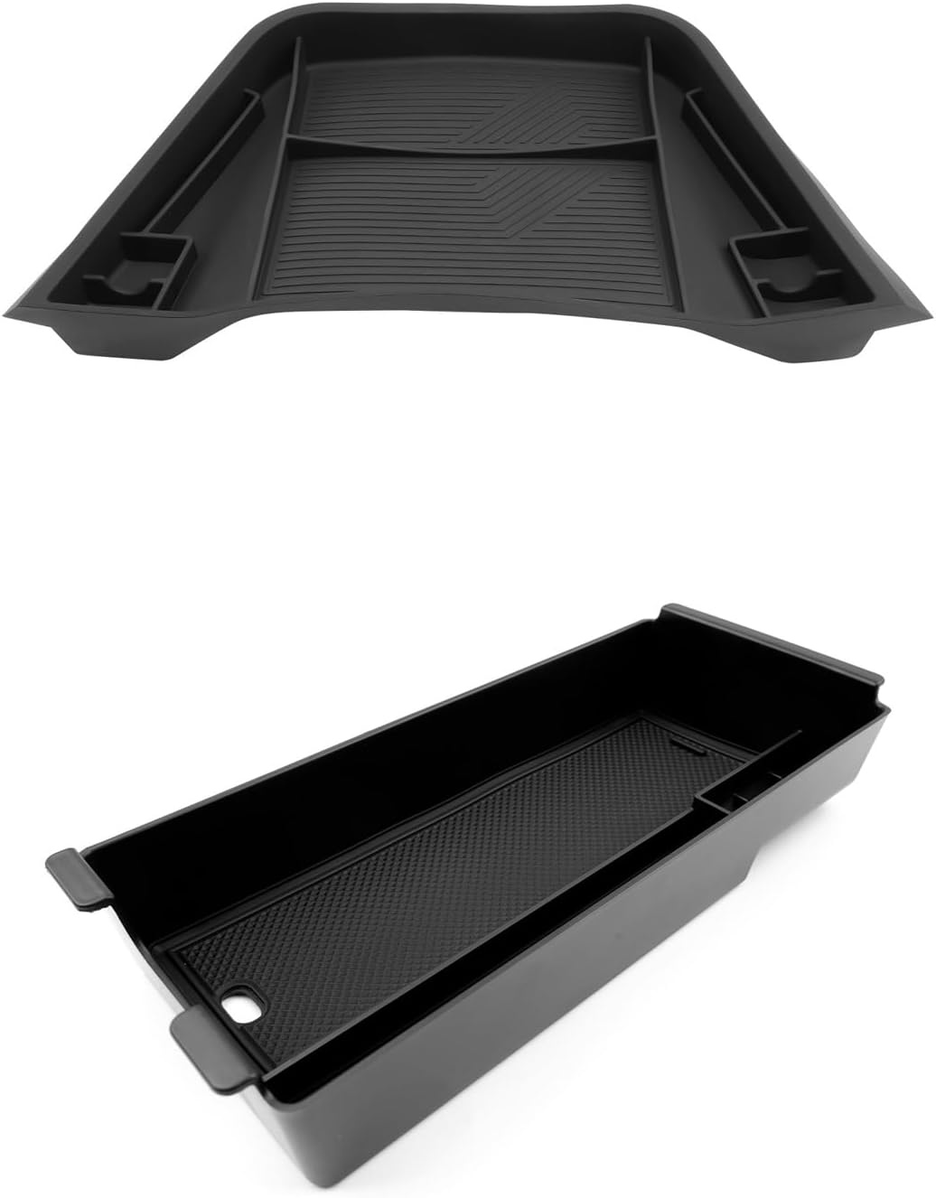 LUWU 2026 2027 Prius Accessories for 2023 2024 2025 2026 2027 Toyota Prius LE/XLE/Limited/Nightshade Dashboard Storage Tray, Center Console Organizer Armrest Console Tray Storage Box Black 2-Pack