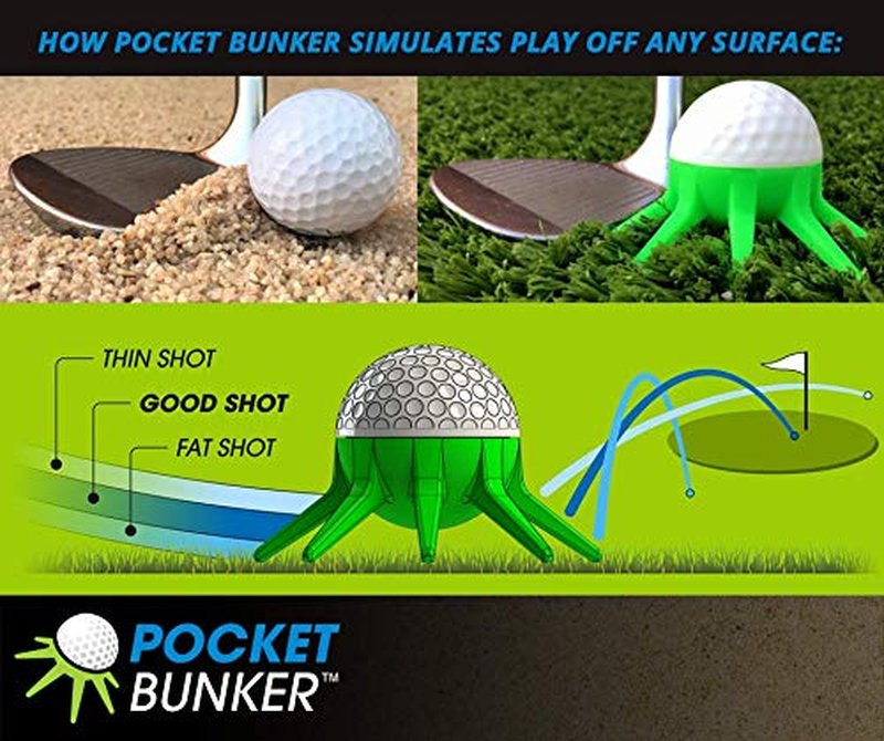 Pocket Bunker: Single Pack - Practice Golf Bunker Shots Off Grass with This Training aid, no Need for Sand!