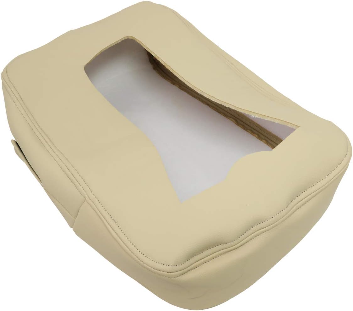 DNA MOTORING Center Console Armrest Cover Compatible with 07-14 Silverado Sierra 1500 2500HD 3500HD / Suburban/Tahoe/Yukon, Beige Leather Armrest Lid Covering, ZTL-Y-0067