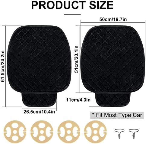 surpassme Comfortable Car Seat Covers Universal Front Seat Coves for Car Accessories with Storage Pockets, Padded Car Interior Covers for Automotive, SUV, Truck, and Van