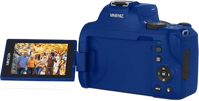 Minolta 64MP Auto Focus Digital Camera 10x Optical Zoom 4K Ultra HD Video Blue