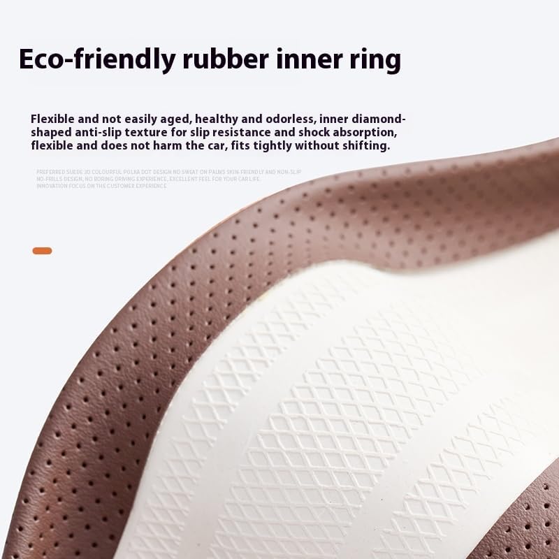 Ultra-Thin Napa Leather Steering Wheel Cover, 15 Inch