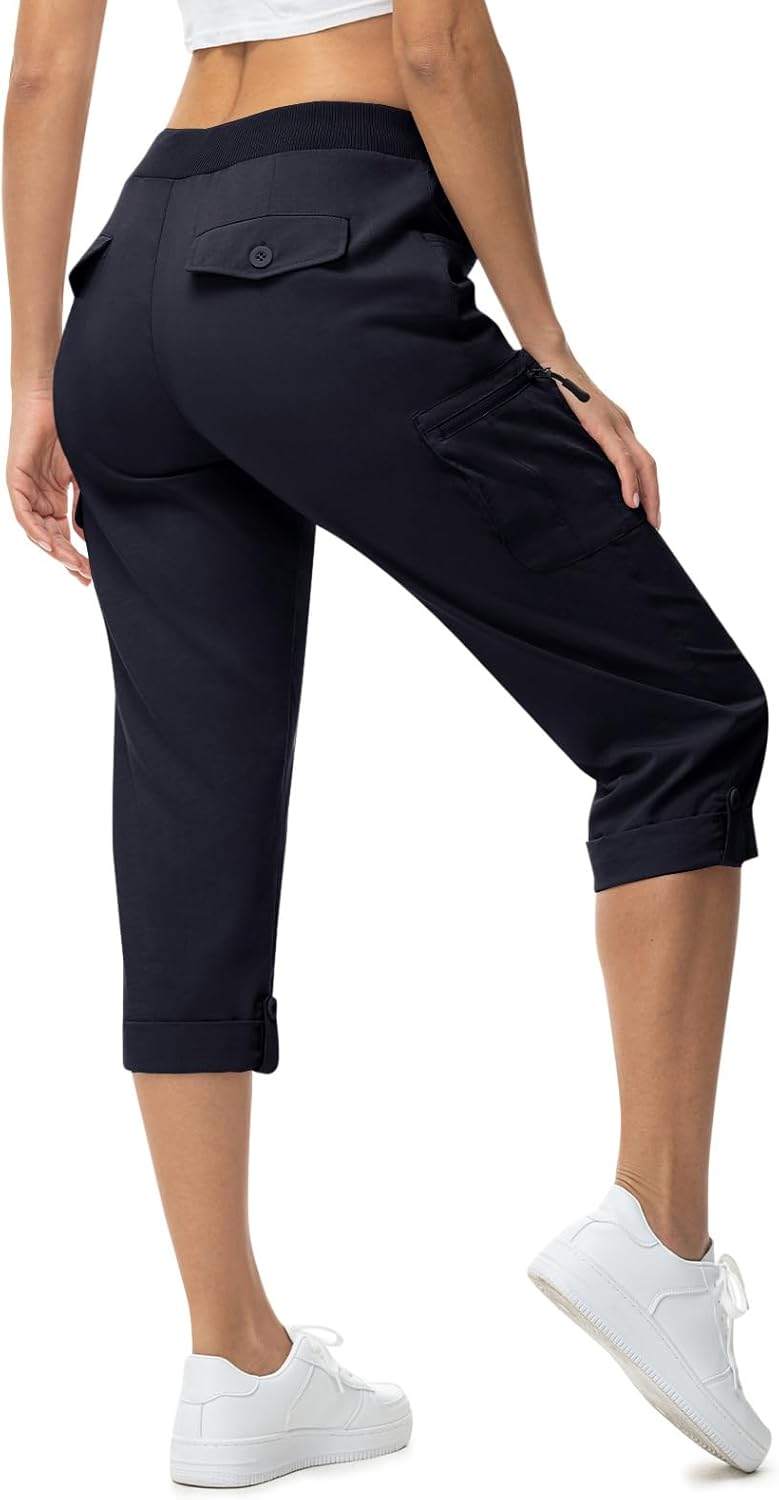TBMPOY Women's Cargo Hiking Capris - Lightweight, Comfortable Fit for Outdoor Adventures