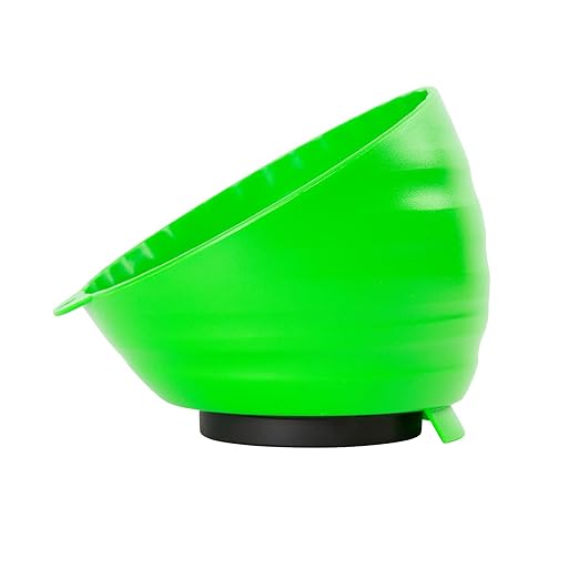 OEMTOOLS 25115 Green Magnetic Nut Cups, 2 Pack, Each Curved Magnetic Parts Tray Holds Up to 5 Pounds, Attaches To Metal Surfaces, Multi-Use Nuts And Bolts Organizer Set Made From Durable ABS Plastic