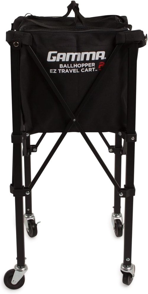 GAMMA Sports EZ Travel Cart - Portable Tennis & Pickleball Hopper with Premium Carrying Case | 150/250 Capacity