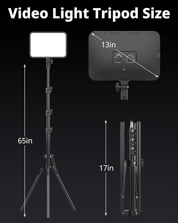 UBeesize 2 Pack LED Video Light Kit, Photography Lighting, Podcast Lighting