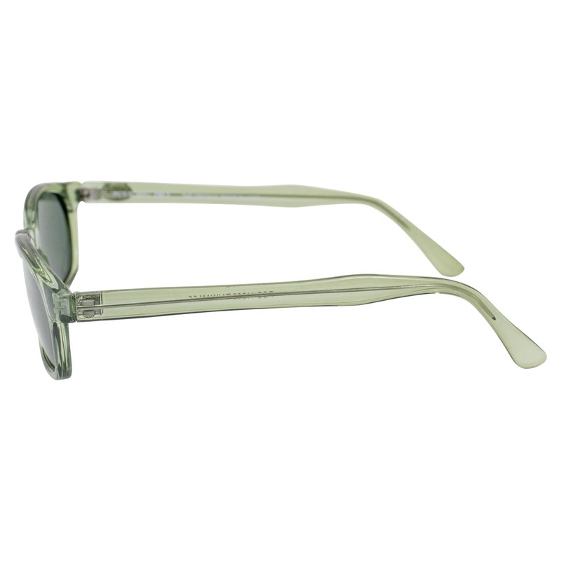 X-KD's Sunglasses 11269 20 Percent Larger than Original KD's ANSI Z80.3 Clear Green Frames w/Polarized Green Lenses