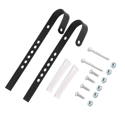 Alomejor bicycle basket hook, heavy duty adjustable front bike hook with dual hooks mounting hardware for cyclists commuters shopping errands touring