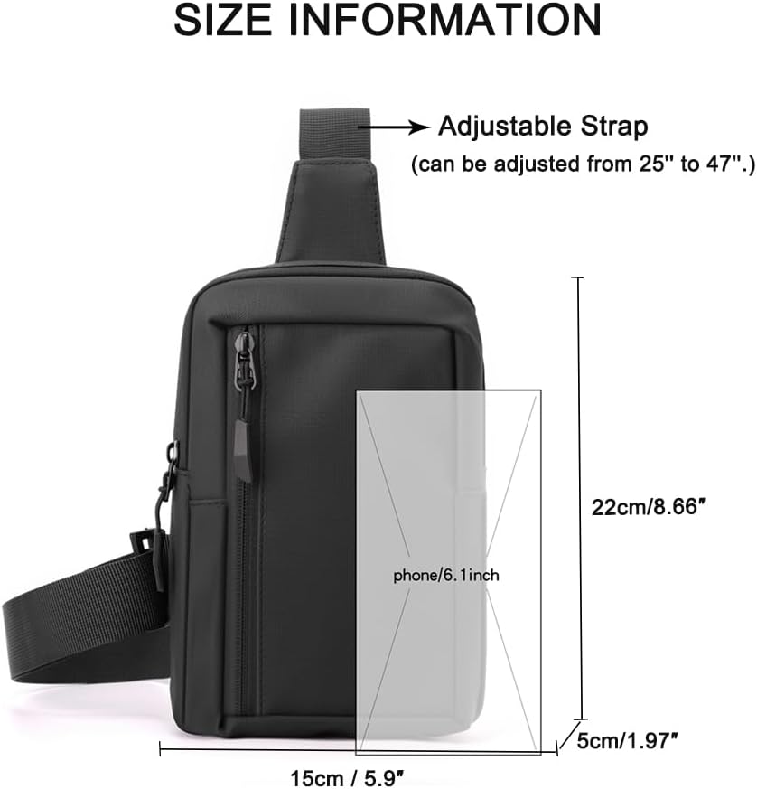 Sireck Crossbody Bag - Trendy Black Sling Fanny Pack for Men & Women | Ideal for Workouts & Running