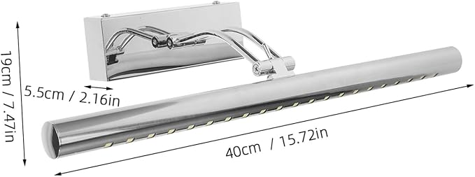 Silver LED Bathroom Mirror Light Fixture Waterproof Anti-Fog Wall Lamp for Vanity Modern Design Dimmable Function for Makeup and Bathroom Decor