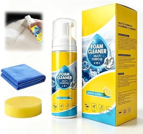 4-in-1 Multi-Enzyme Foam Spray Cleaner, 2026 New Interior Cleaner & Protectant for Protect Dashboard, Leather, Vinyl & Plastic, Multi-purpose cleaner Effective Car Interior Cleaner (1)