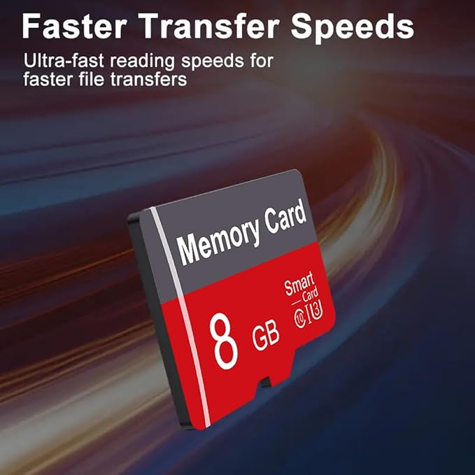 2 Pack Memory Card 8GB with Adapter, High Speed TF Card, UHS-I C10 A1 Memory TF