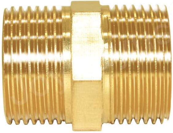 Joywayus 1/2" Male NPT Threaded Brass Pipe Fittings Nipple Fuel/Air/Water/Boat/Gas/Oil (Pack of 5)