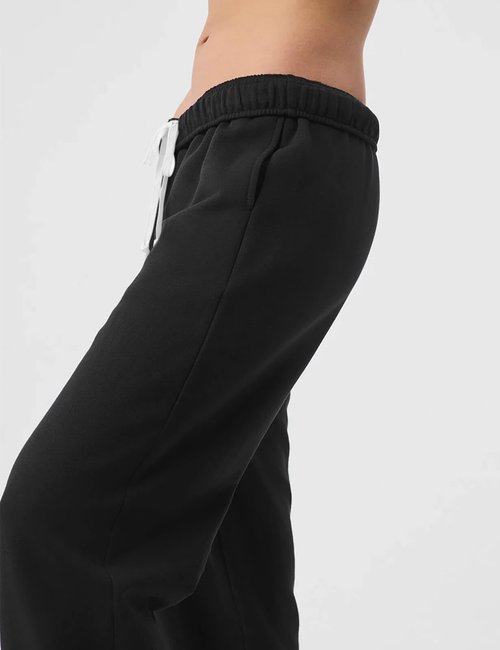 HeSaYep Women's Sweatpants Baggy High Waist Drawstring Casual Loose Sweatpants Cinch Bottom Comfy Lounge Sweat Pants with Pockets Black L