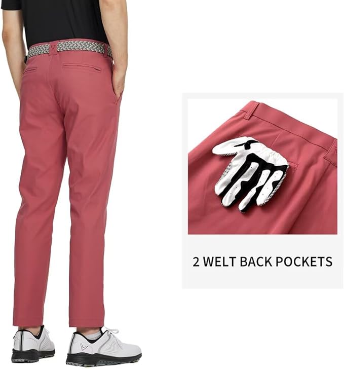 M MAELREG Golf Pants Men Quick Dry - 30"/32"/34" Stretch Lightweight 5 Pockets Water-Resistant Casual Mens Dress Pants