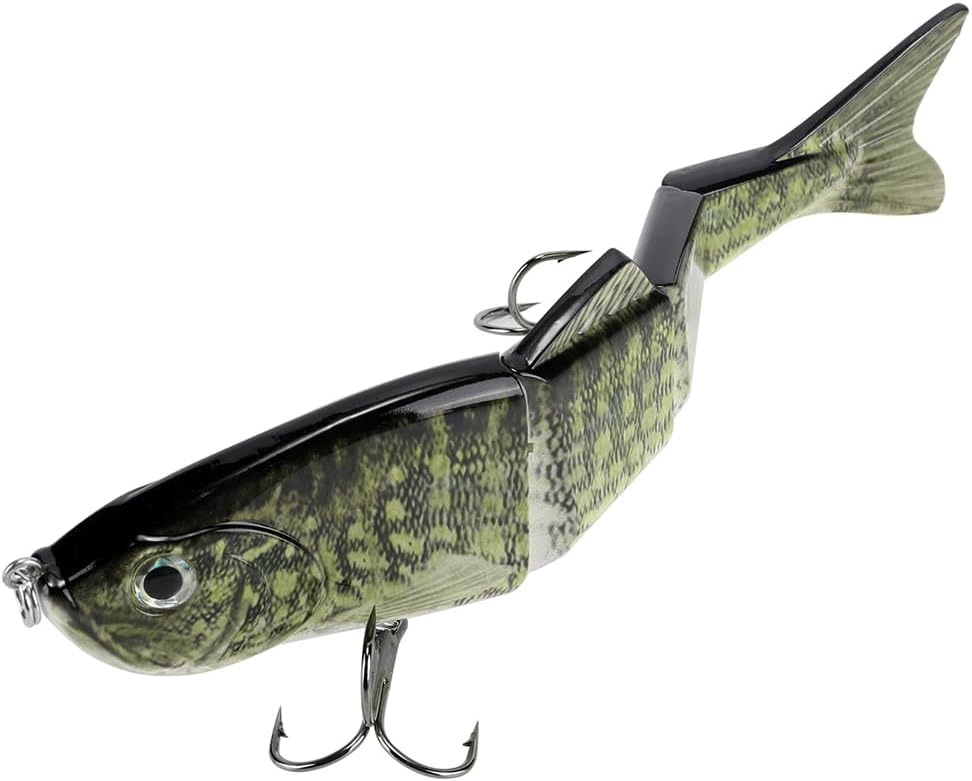 Skiennix 10-Inch Multi-Jointed Swimbait Fishing Lure - 4-Segment Sinking Bass Crankbait with Treble Hook