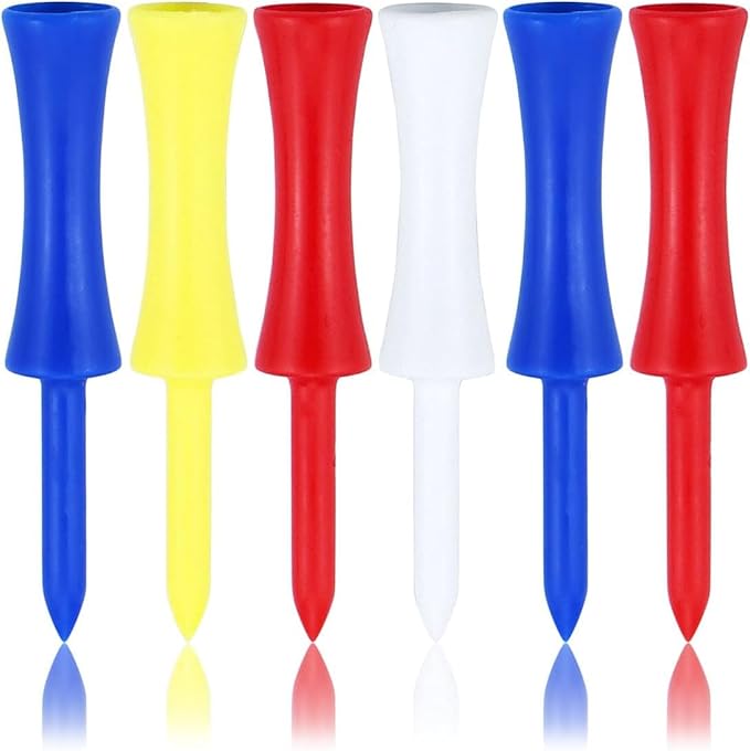 Golf Tees Plastic 100 Count 3-1/4, 2 3/4 inch Tall Step Down Tees Golf - Mixed Color