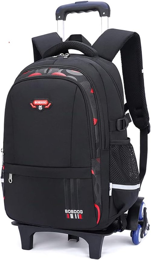 Mfikaryi Rolling Backpack - Solid Color Camo Print | Kids Wheeled School Book Bag for Boys