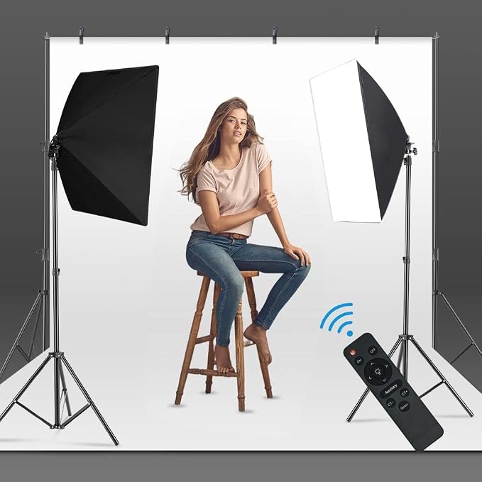 MOUNTDOG Softbox Lighting Kit, 2x19.7"x27.5" Photography Continuous Lighting