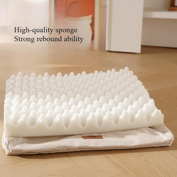 Large Dog Bed with Removable Washable Cover & Bolsters - Waterproof, Non-Slip Pet Sofa for Big Dogs(Yellow,34 * 23 * 9in)