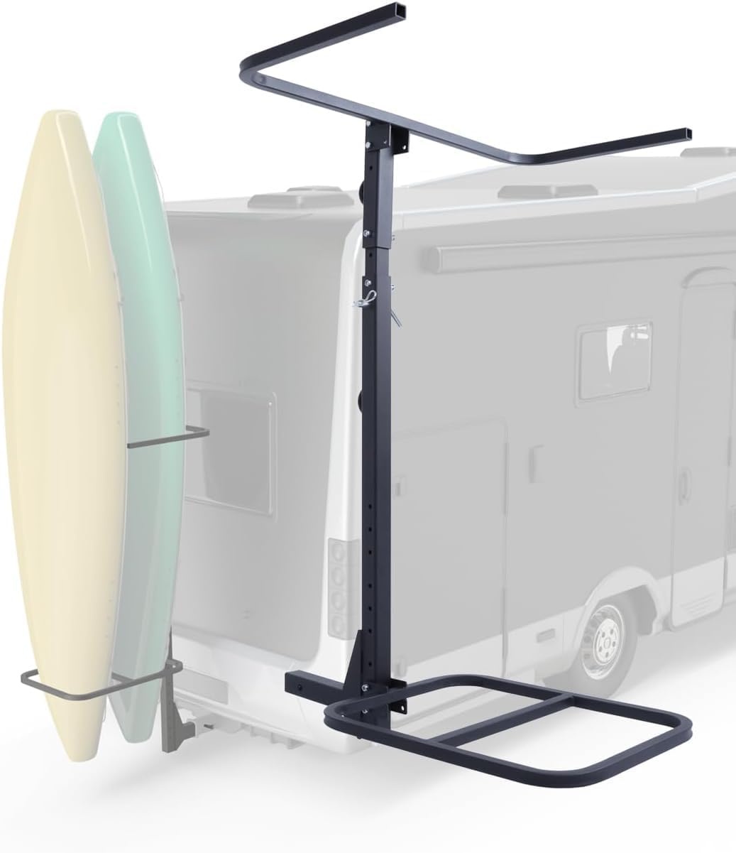 Skiennix RV Hitch Mount Kayak Rack - Adjustable Vertical Carrier for 2 Kayaks Up to 12' & 150LBS