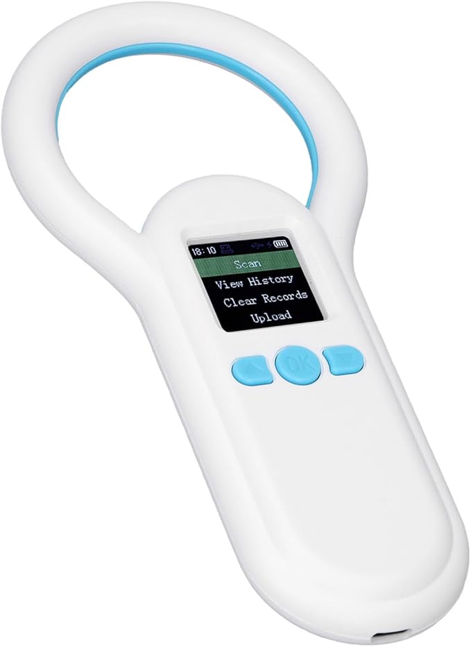 Drfeify S20 Pet Microchip Scanner, ABS Material, Fast Recognition and 500 Records Storage for Animal Management and Pet Identification