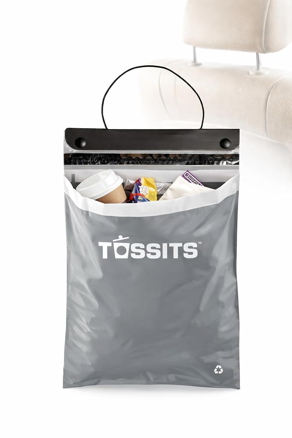 Tossits Hanging Car Trash & Garbage Bags, Disposable, Black 21 Count