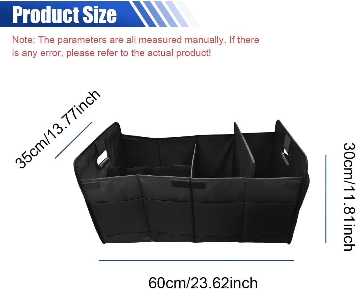 Car Trunk Organizer, 65L Collapsible Auto Storage Box (Black)