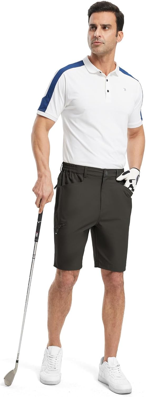TBMPOY Men's Golf Shorts - Lightweight Quick-Dry Cargo Shorts for Outdoor Travel | 9-Inch, 4 Pockets