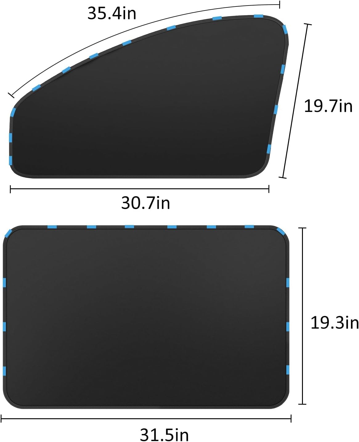 Car Window Shades - 100% Block Light Car Curtains with Magnetic - 4Pcs | Universal Fit Side Window Sun Shades Car Window Covers Keep Cooler Feeling, Thicken(thickset, 4pcs)