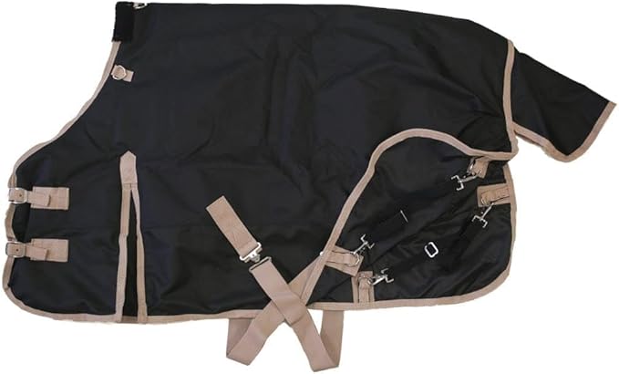 AJ Tack 1200D Waterproof Winter Pony Blanket - 300g Heavyweight Turnout with Fleece Collar, Shoulder Gussets & Tail Flap - Camouflage 56"