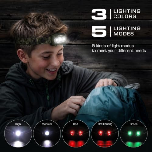 EverBrite Headlamp, 300 Lumens LED Head Lamp for Kids & Adults, Red Light