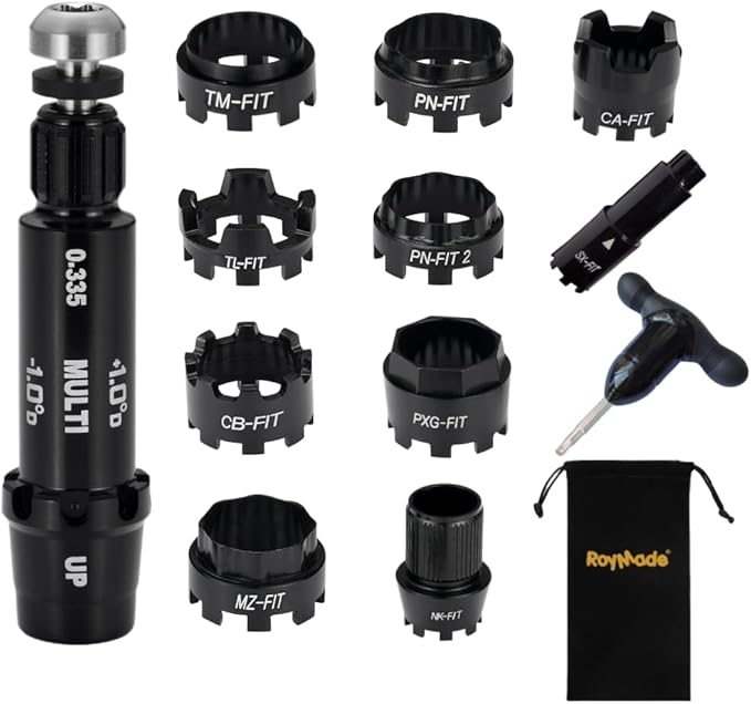 ROYMADE All FIT Golf Adapter Sleeve Compatible with Ping/Taylormade/Callaway/Titleist/Mizuno/Nike/Cobra and PXG, You can Change Different Golf Heads by 9Rings and Adjustable Wrench