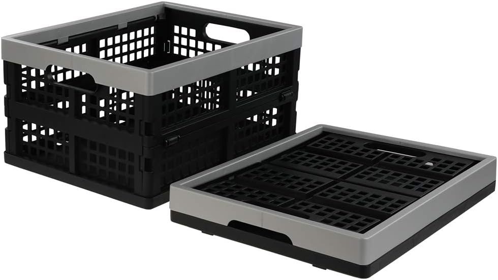 Jekiyo 16-Liter Folding Crates Storage, Collapsible Container Plastic, Set of 1